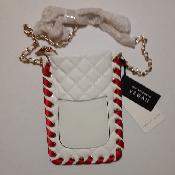 Handbags - Vegan Leather Quilted Phone Crossbody Bag
